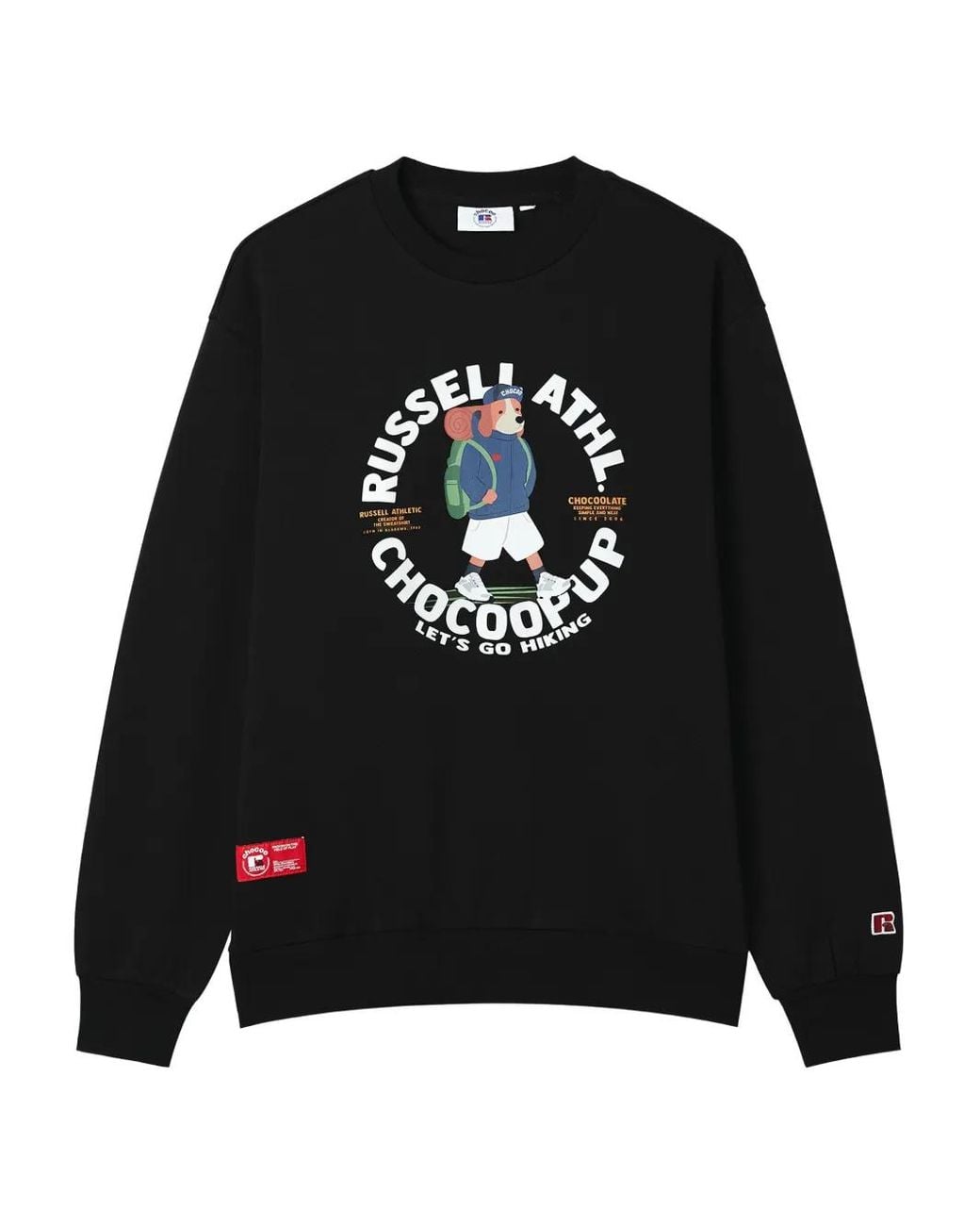 Chocoolate Black Graphic-Print Crew-Neck Sweatshirt for men