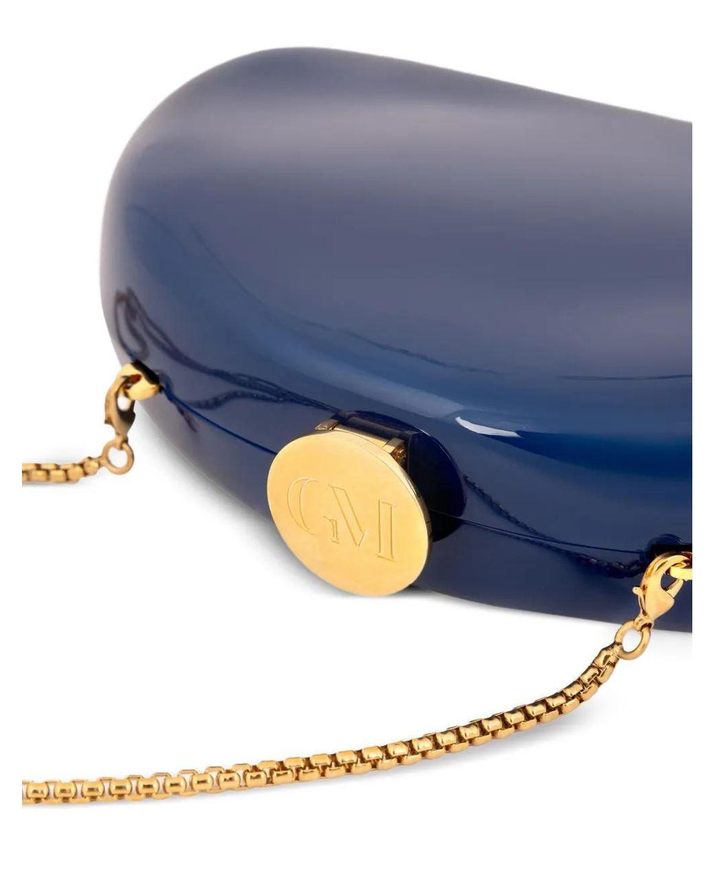 Gemy Maalouf Blue Glossy-Effect Clutch Bag