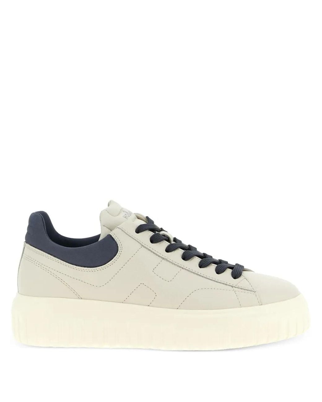 Hogan White H-Stripes Leather Sneakers for men