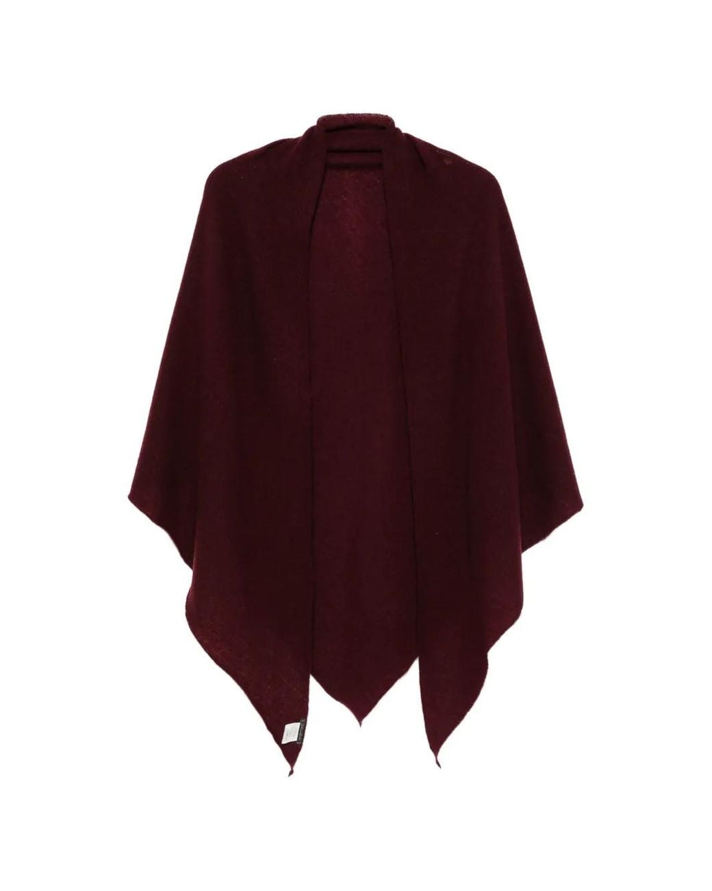 Faliero Sarti Red Fine-Knit Pointed-Edge Scarf