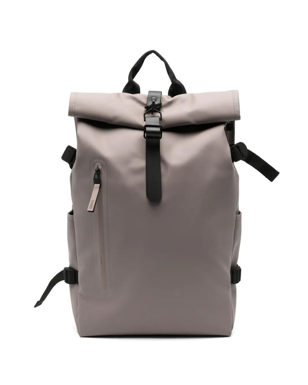 Rains Gray Roll-Top Backpack