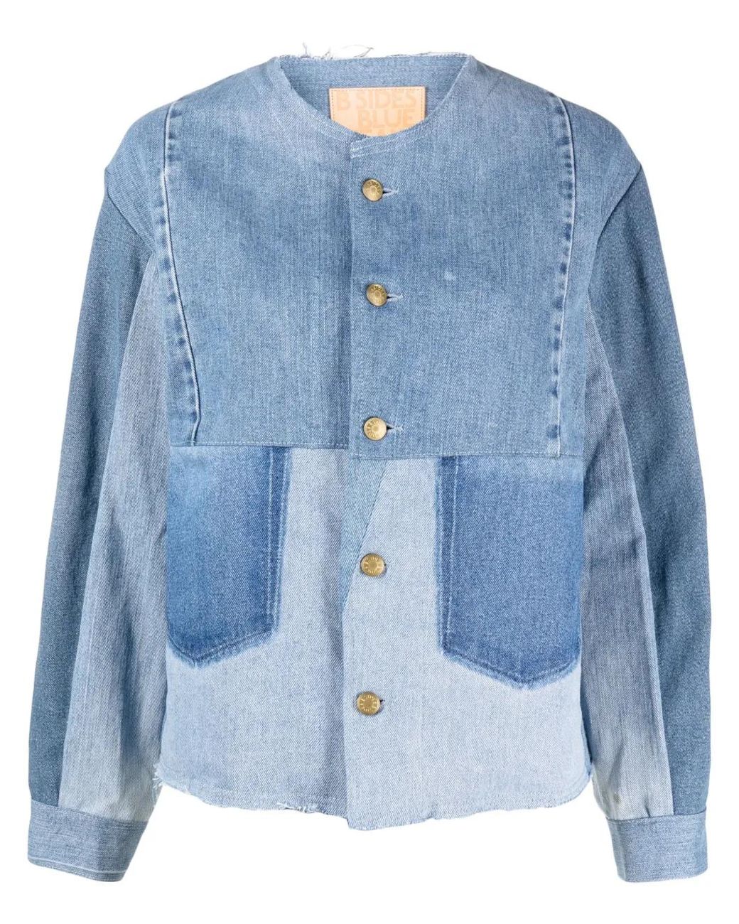 Giacca Denim Lou Patchwork di B Sides in Blue