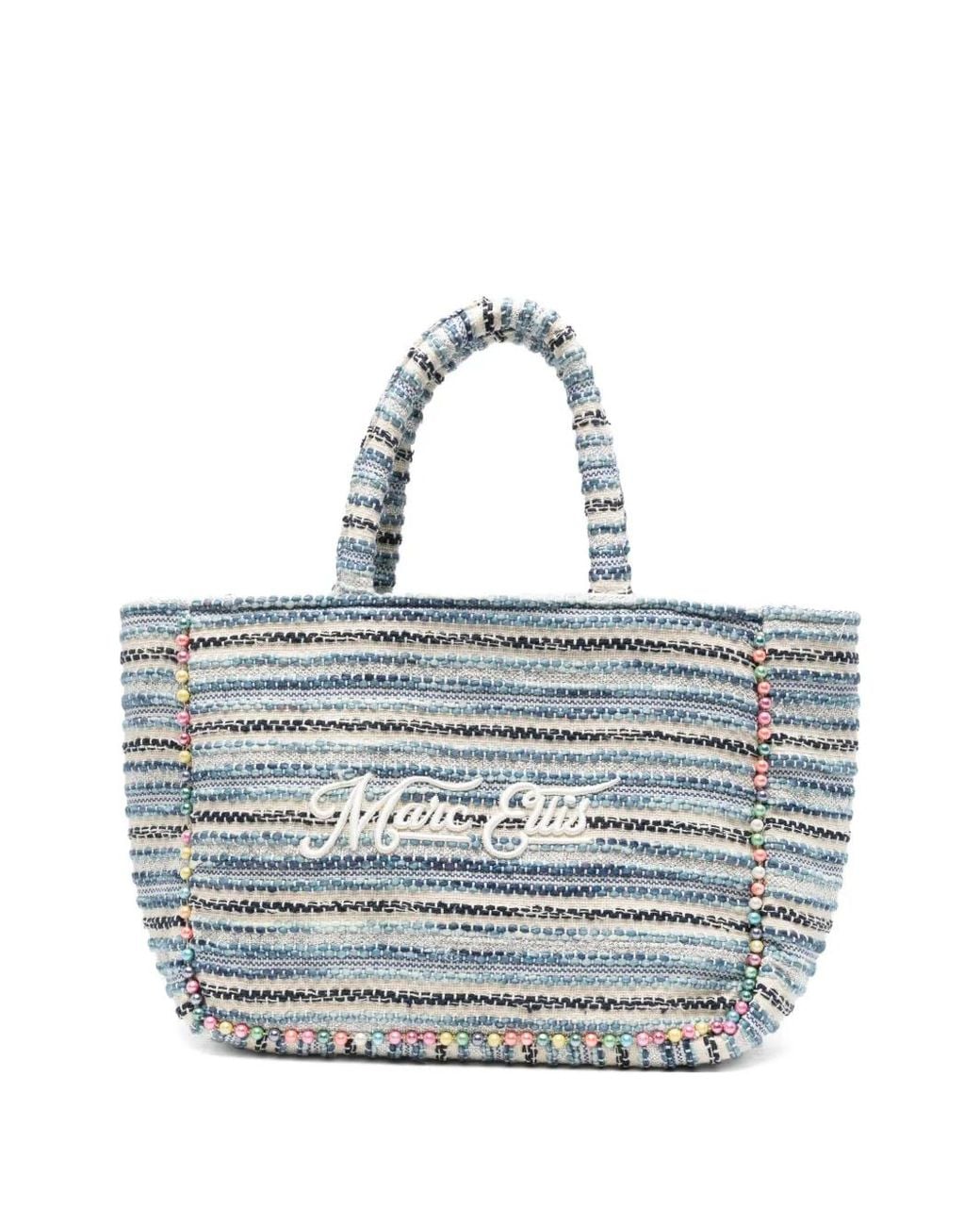 Marc Ellis Blue Medium Buby Striped Tote Bag