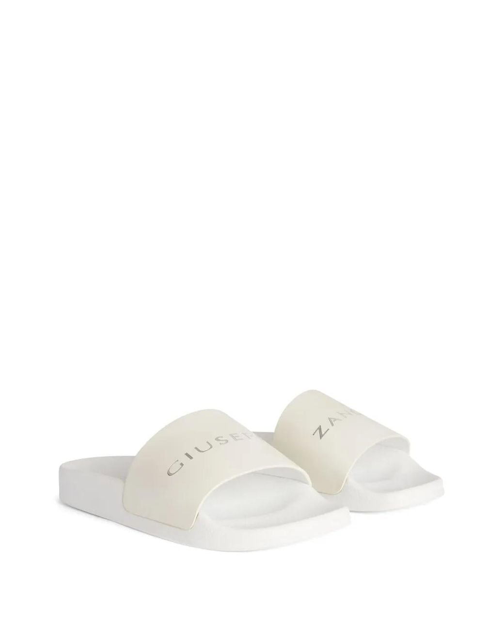 Giuseppe Zanotti White Brett Flat Slides