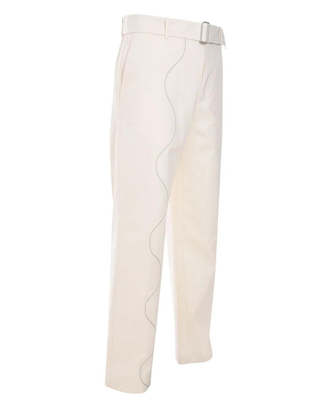 MSGM White Straight-Leg Trousers for men