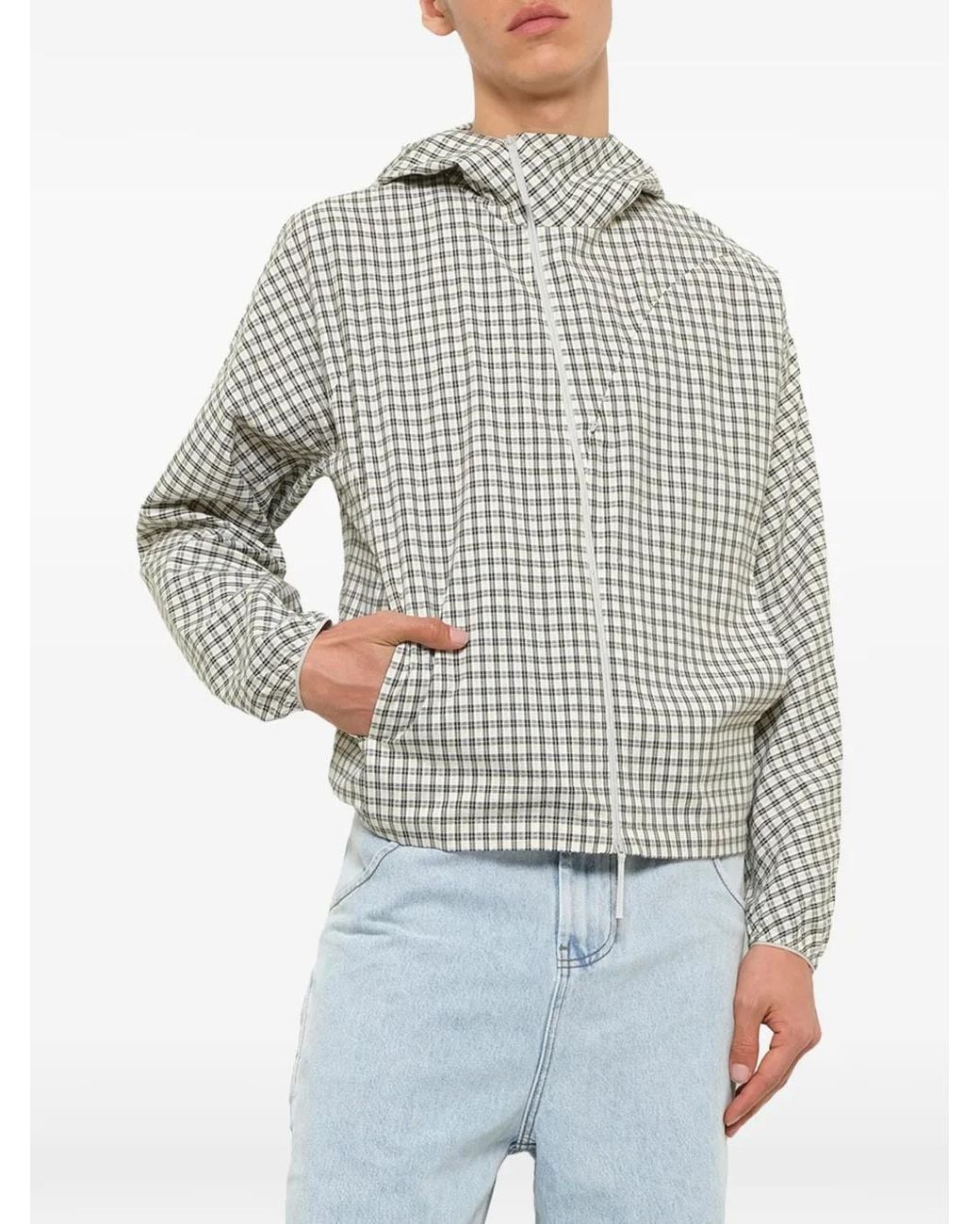 Post Archive Faction PAF Gray Runner Asymmetric-Zip Jacket for men