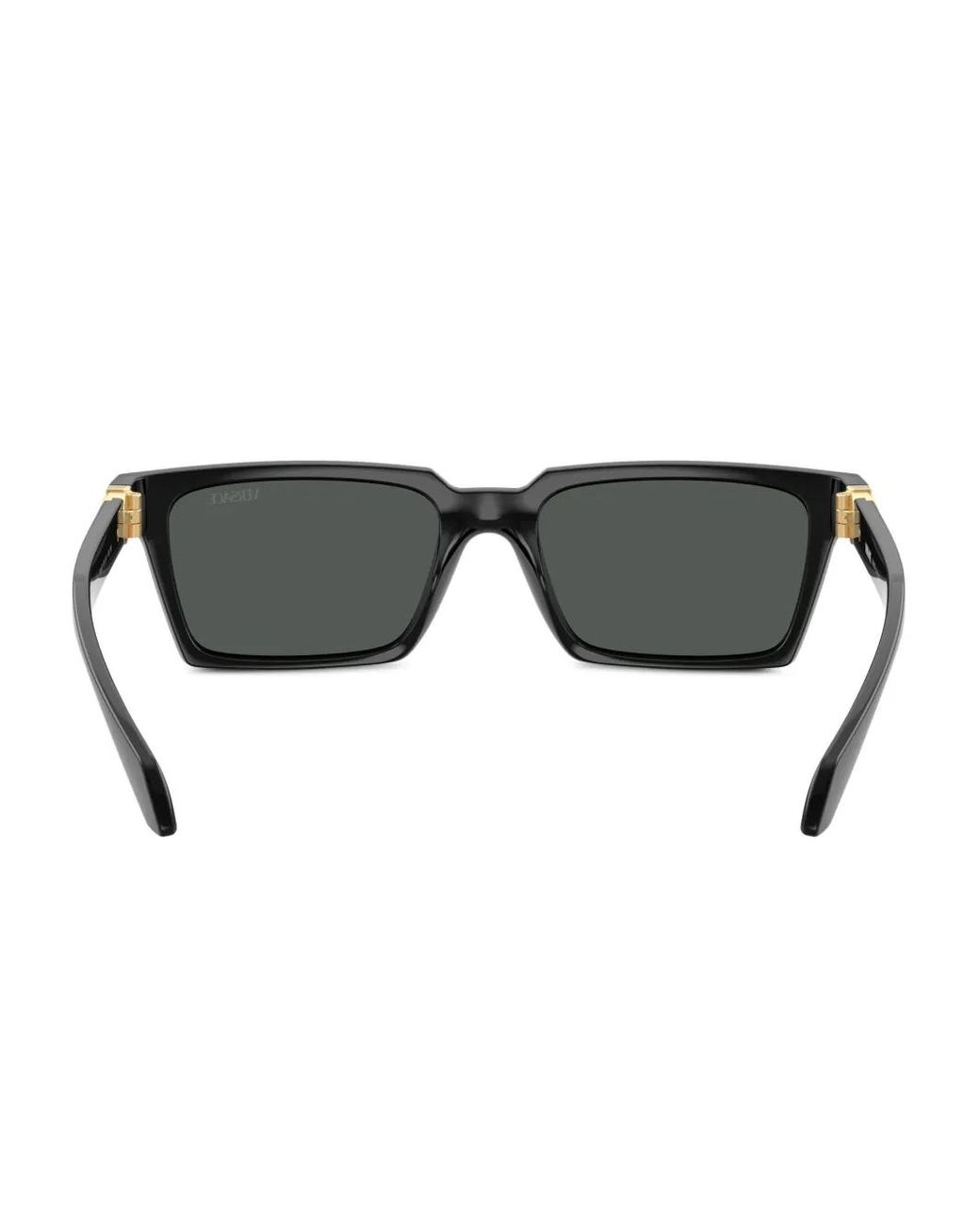 Versace Black Medusa-Plaque Rectangle-Frame Sunglasses for men
