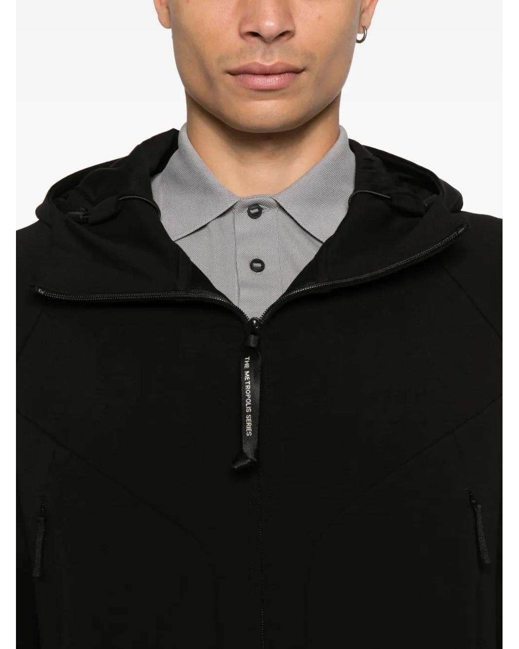 C P Company Black Stretch Fleece Sweatshirt for men