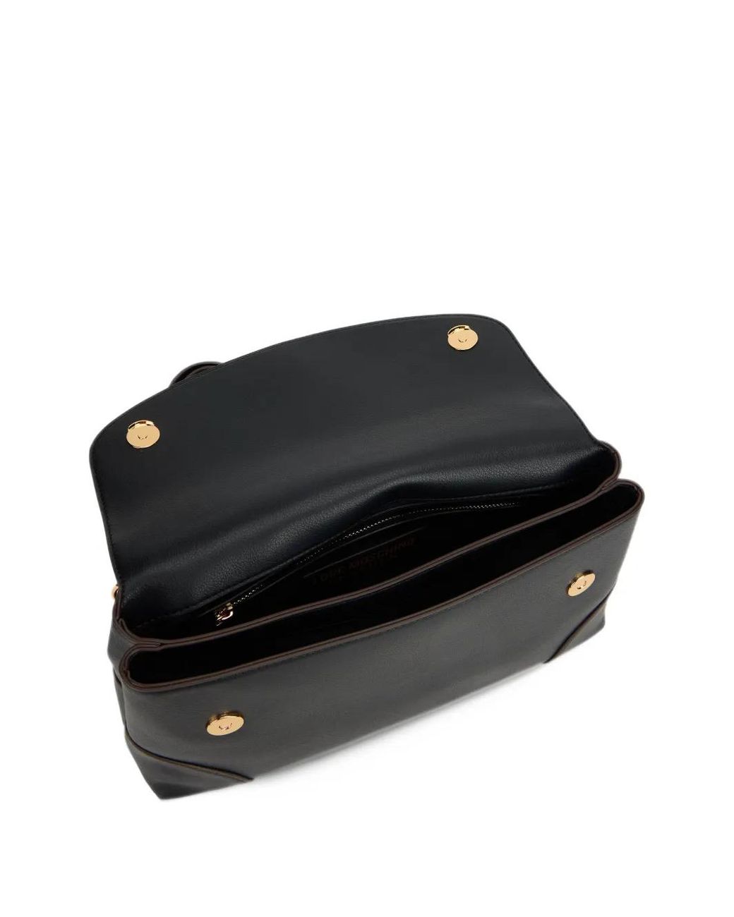 Love Moschino Black Heart-Charm Logo-Plaque Shoulder Bag