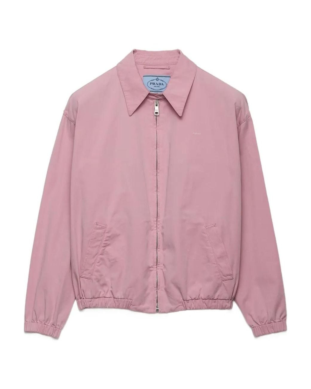 Prada Pink Shirt-Collar Welt-Pocket Jacket