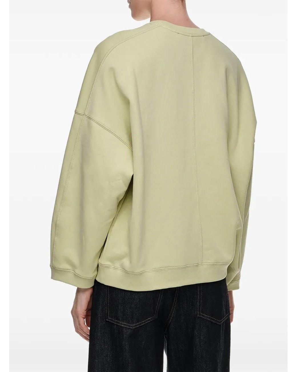 Bimba Y Lola Natural Lime Straight Sweatshirt With Topstitching