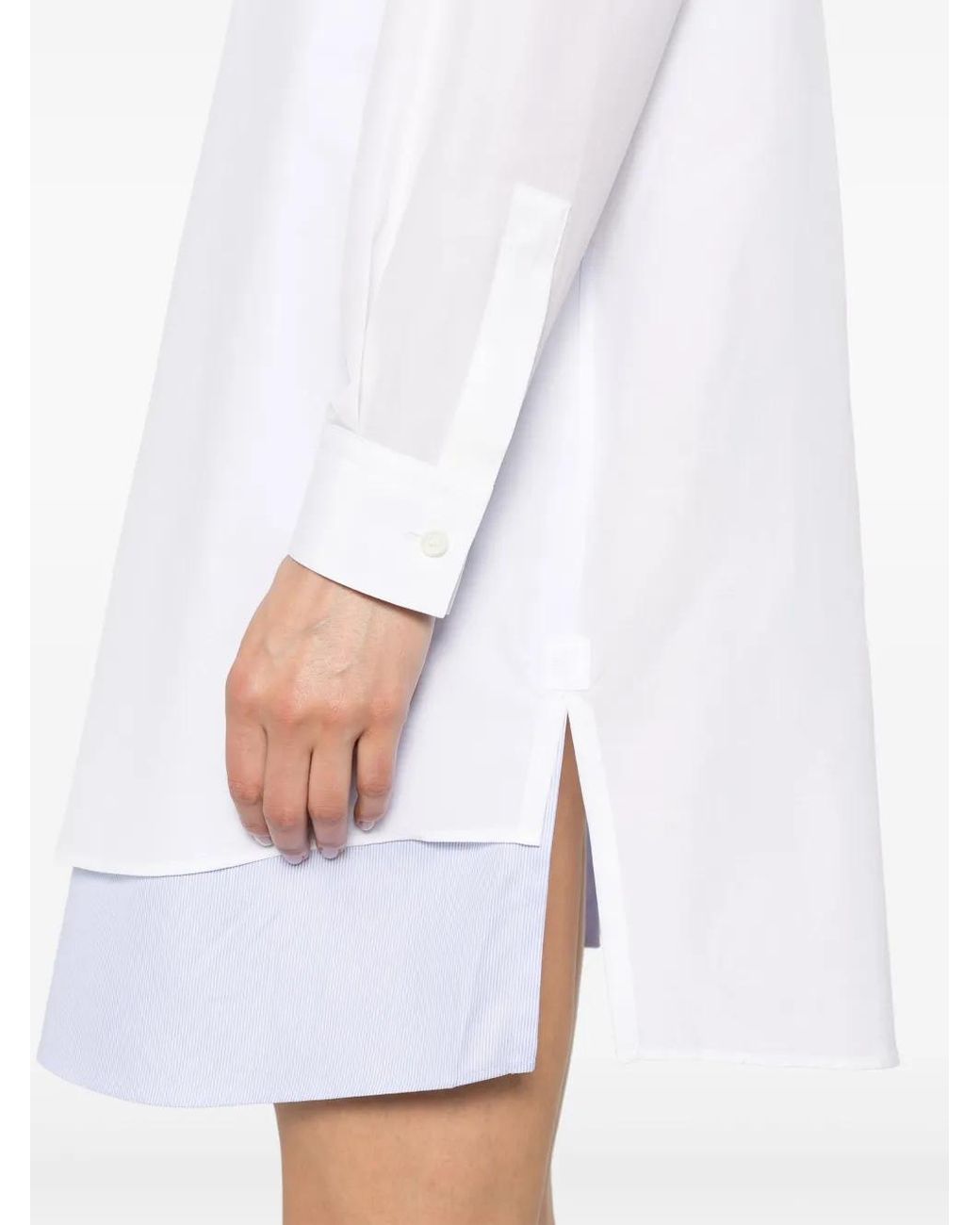 Loewe White Cotton And Silk Blend Shirt Dress