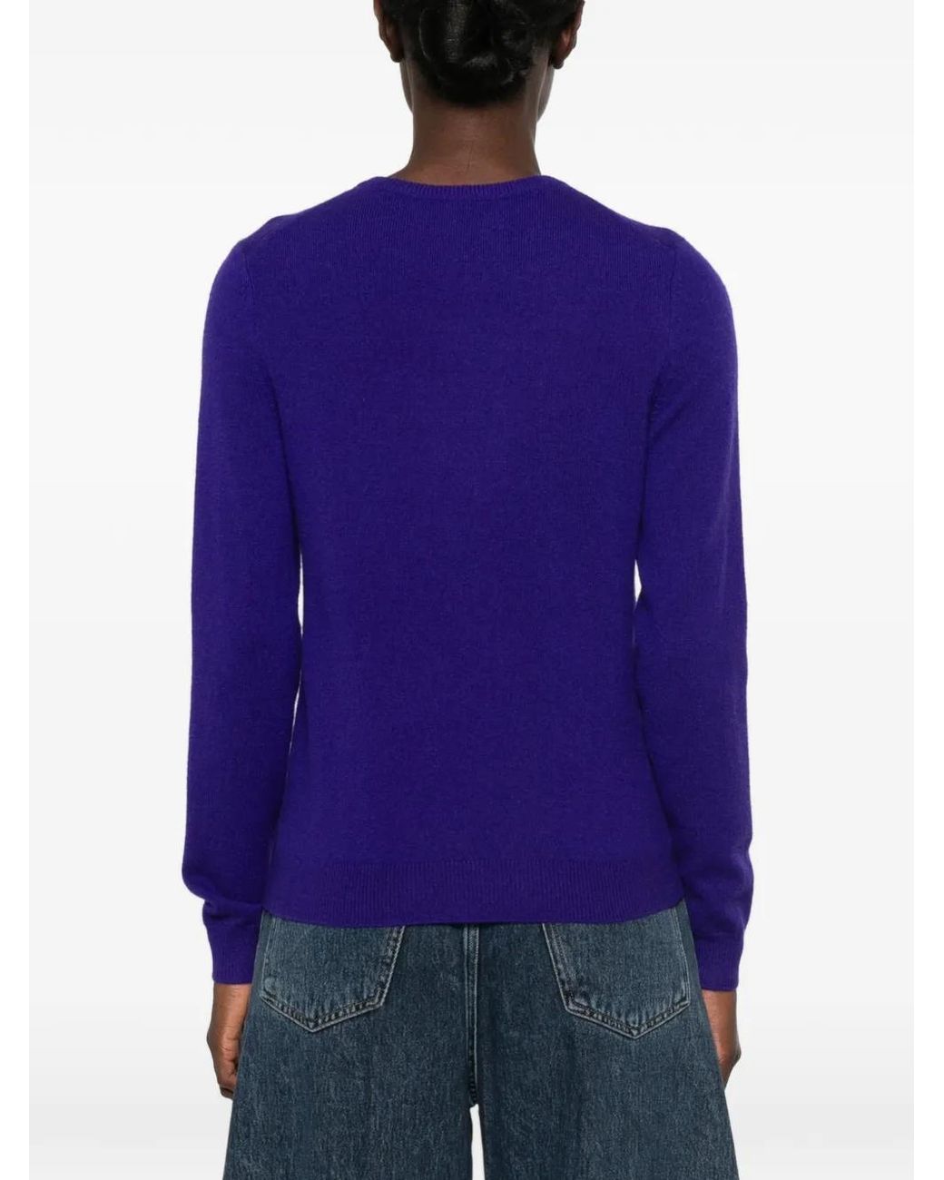 Bompard Purple Button-Up Cashmere Cardigan