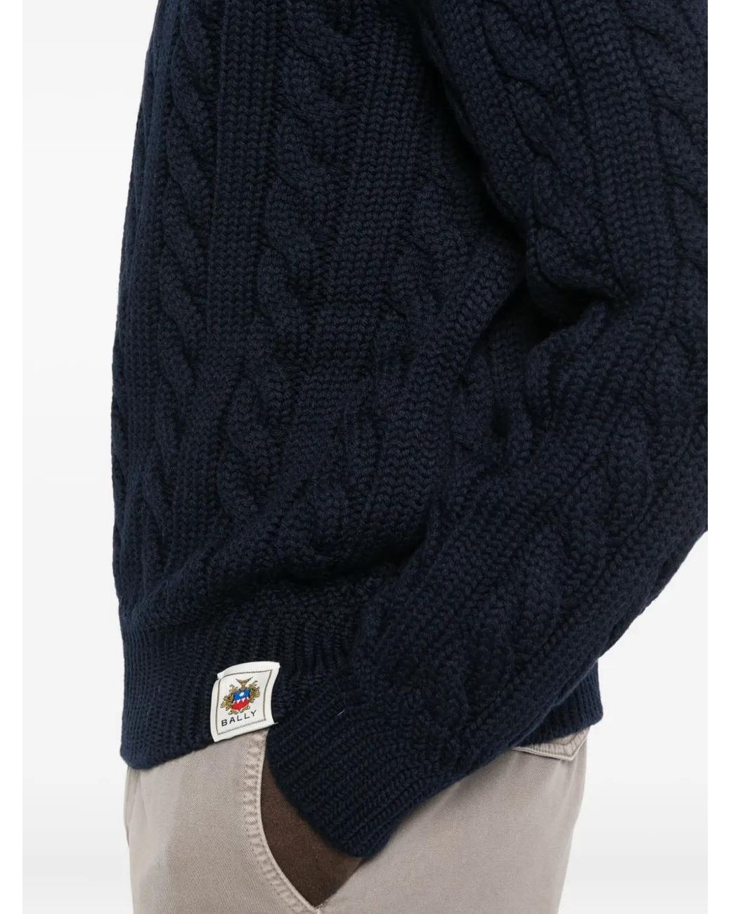 Bally Blue Cable Knit Sweater for men