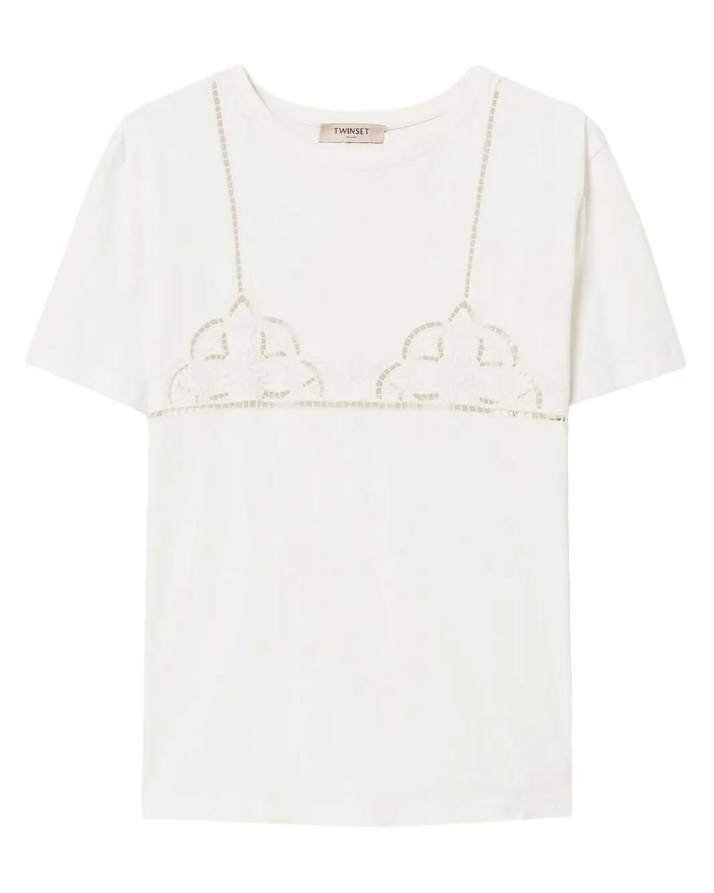 Twinset White Cotton T-Shirt