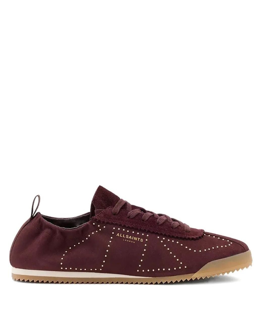AllSaints Brown Kenny Studded Lace-Up Sneakers