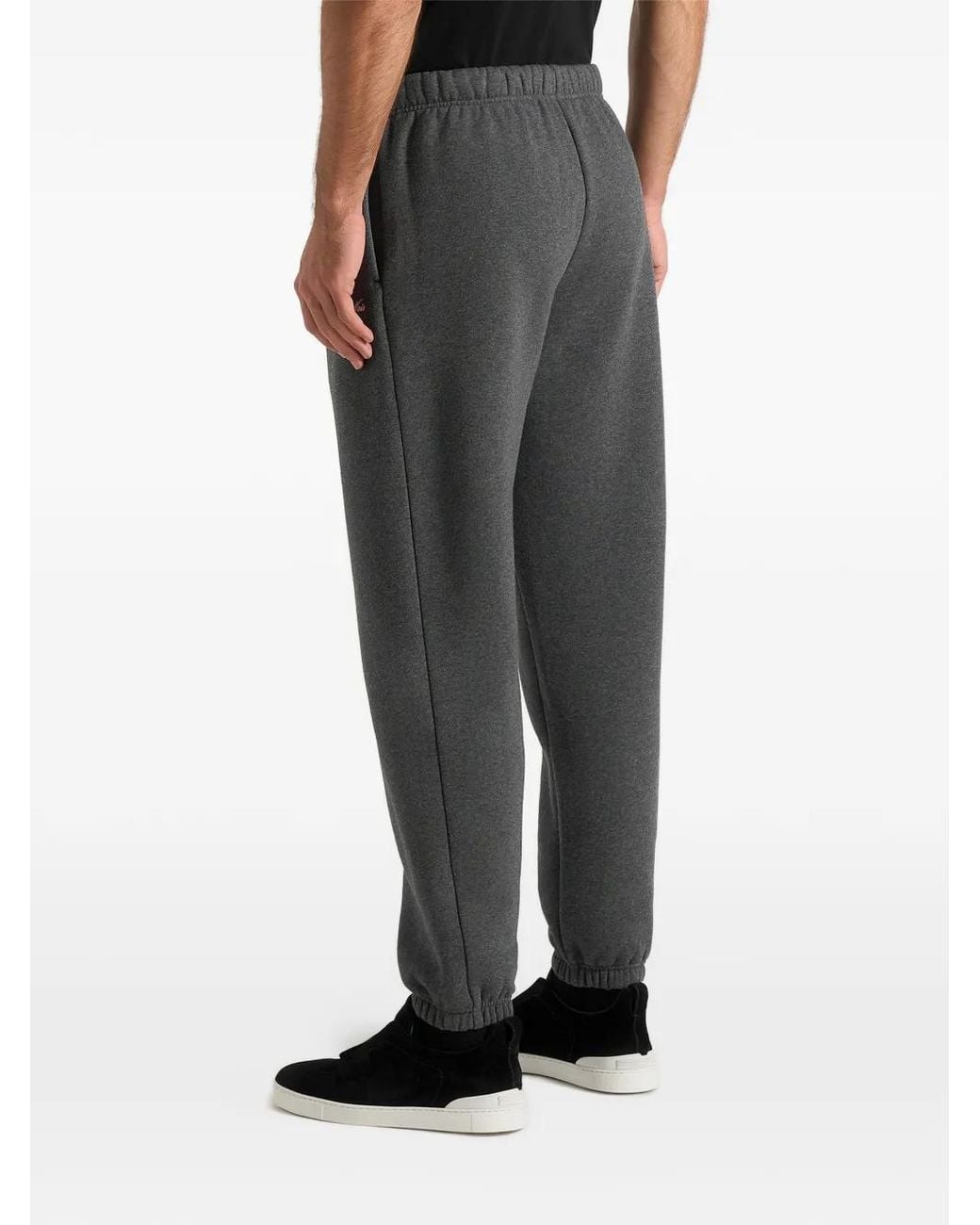 Manière De Voir Black Signature Regular Fit Cuffed Joggers for men