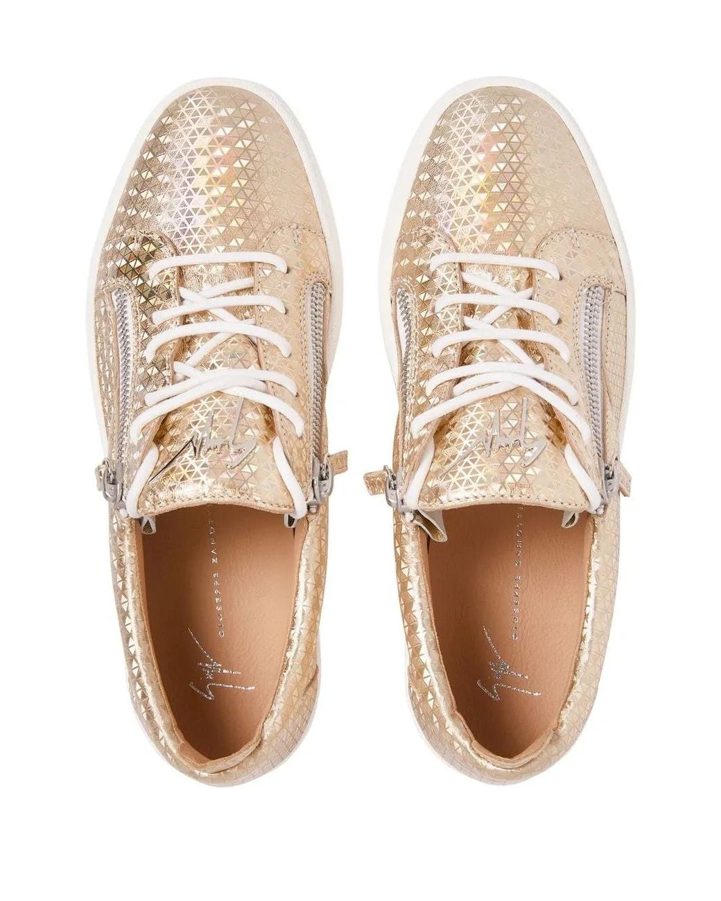 Giuseppe Zanotti Natural Frankie Kaleido Double-Zip Low-Top Sneakers for men