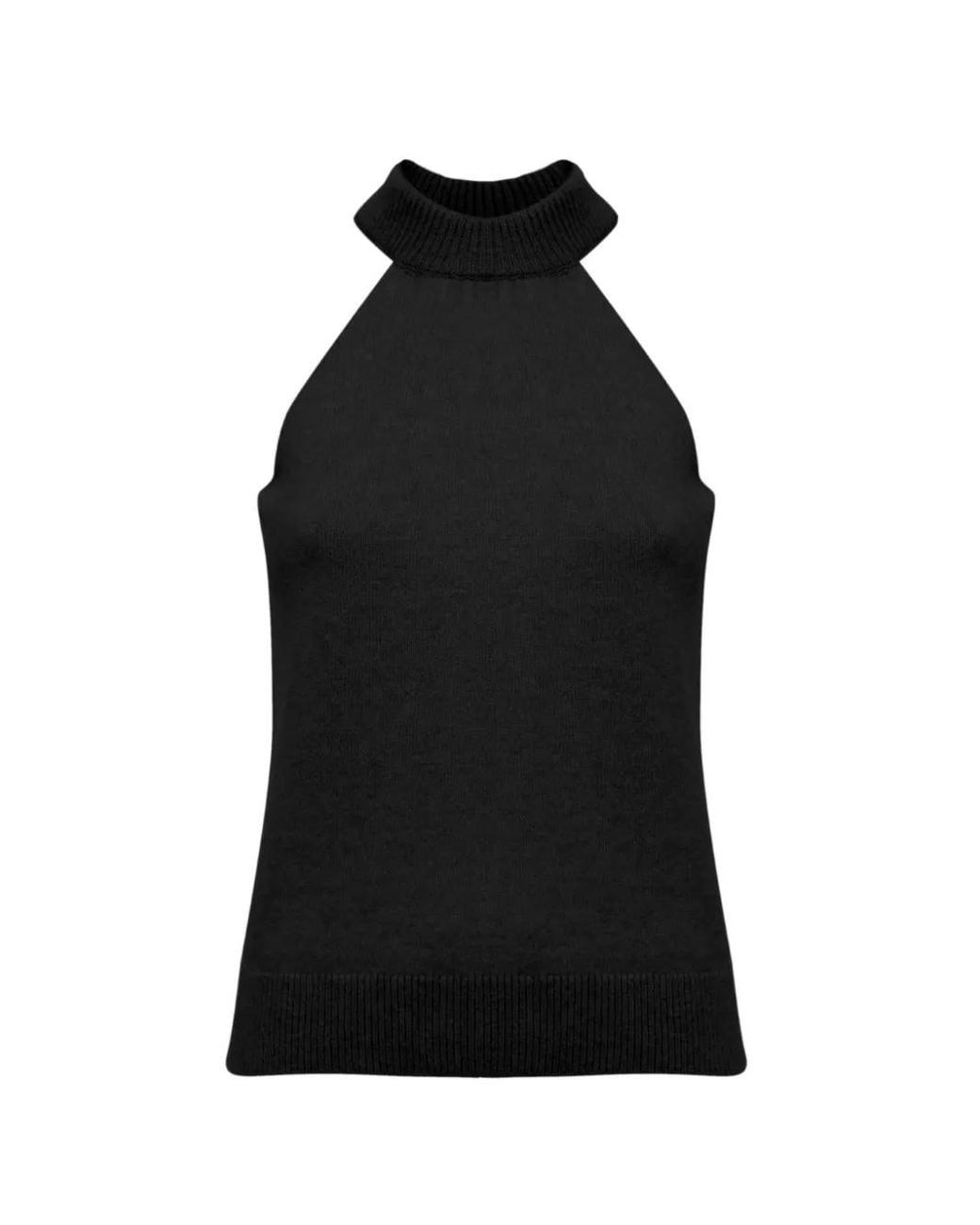 Laneus Black Haut En Maille À Dos-Nu