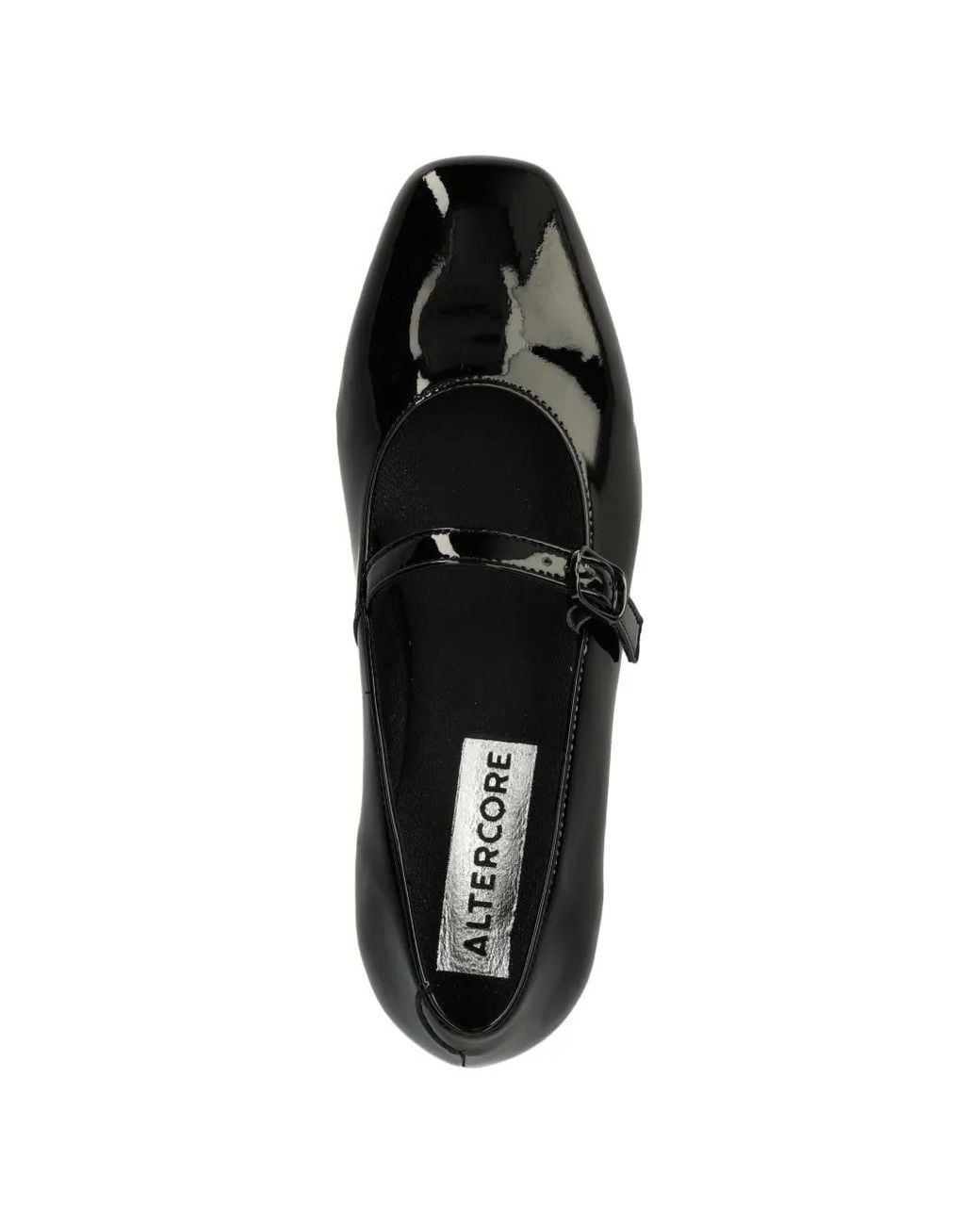Altercore Black Kalida Square-Toe Ballet Flats