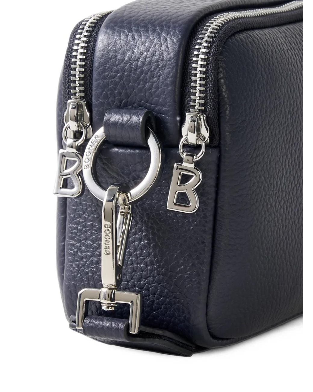 Bogner Blue Wallis Avy Pebbled-Leather Crossbody Bag