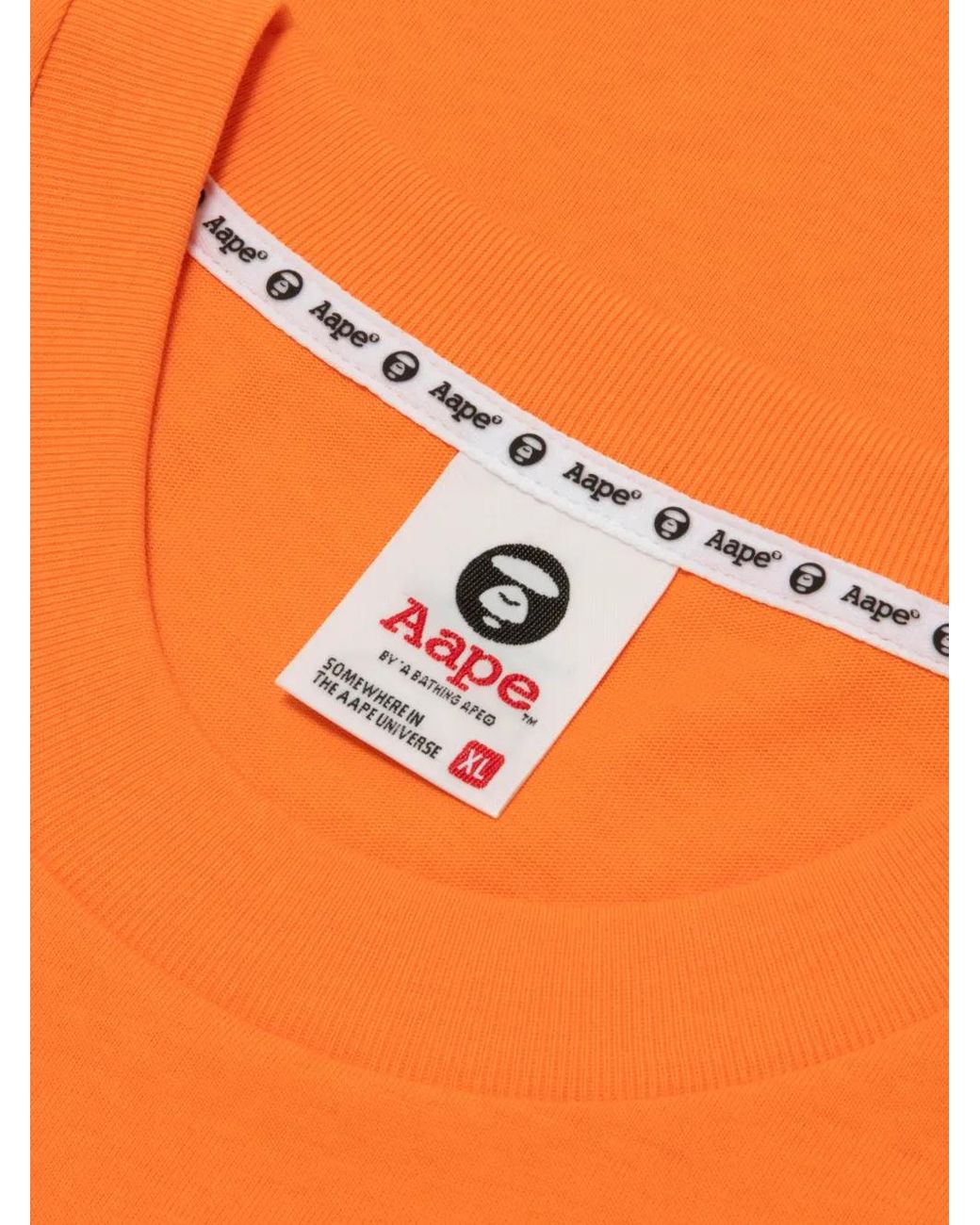 Aape By A Bathing Ape Orange Print T-Shirt for men