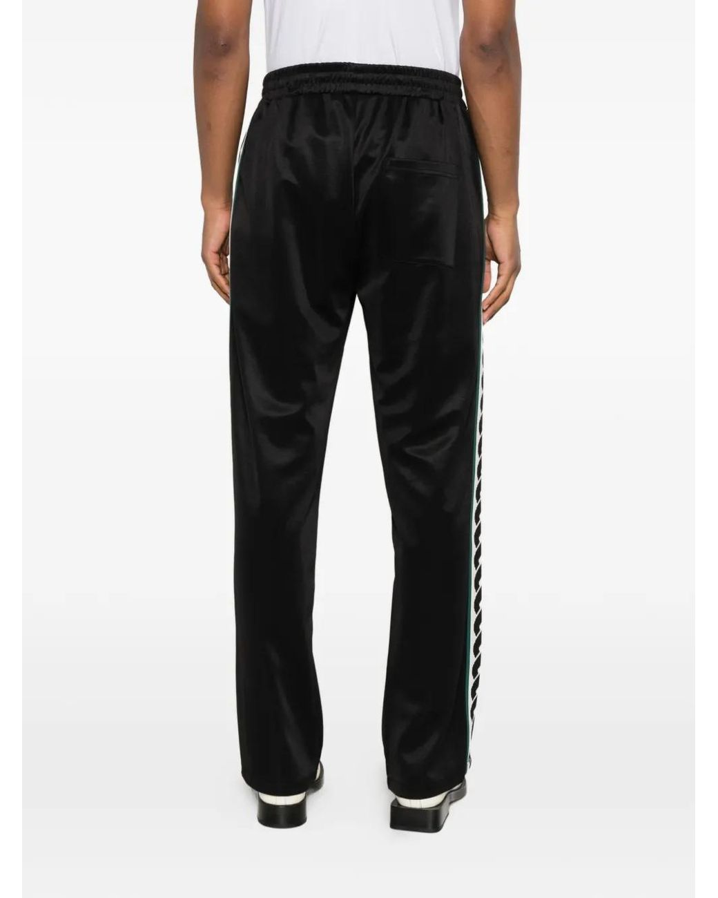 Drole de Monsieur Black Side-Stripe Track Pants for men
