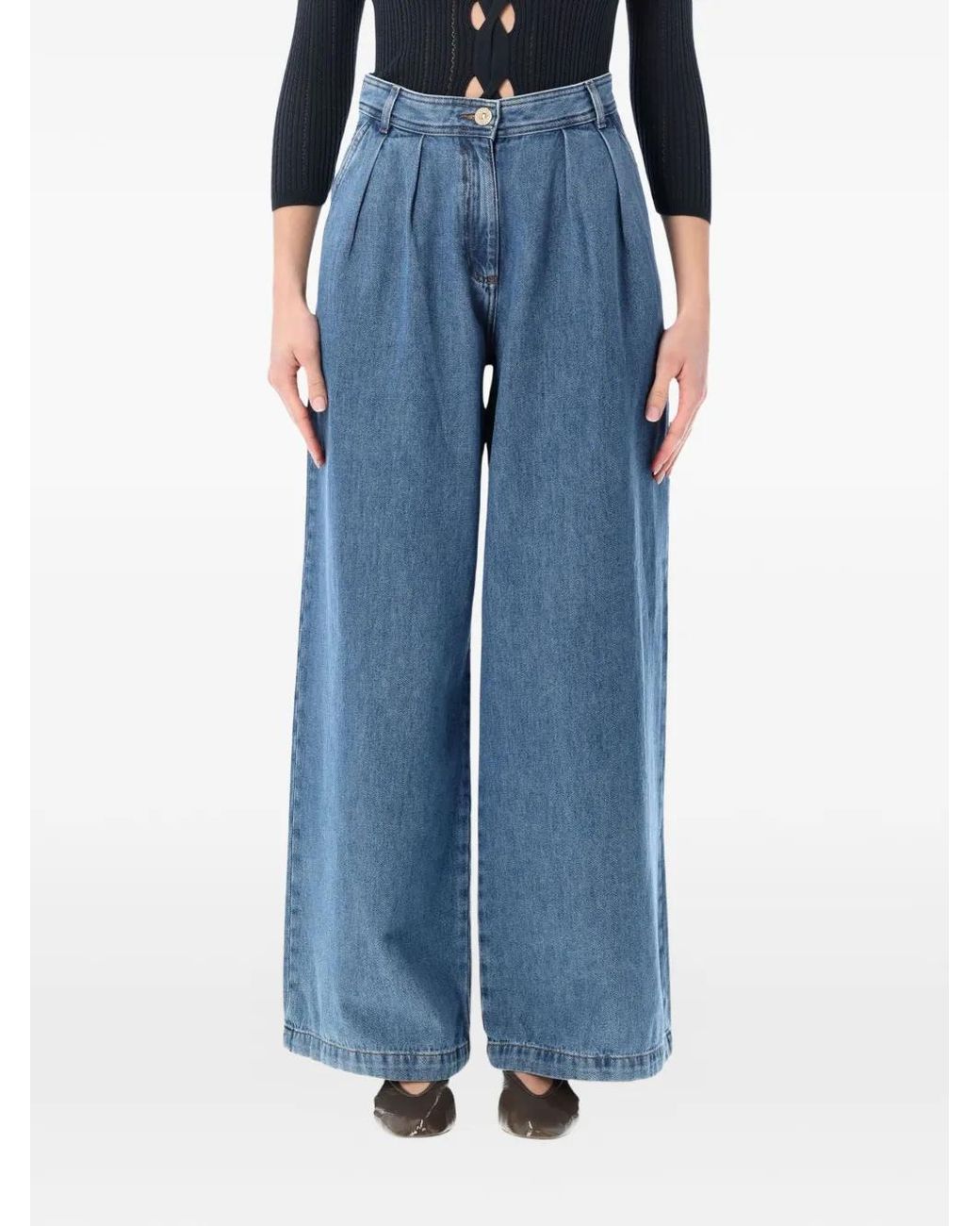 Sessun Blue Diegui Wide-Leg Jeans