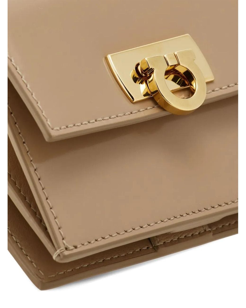 Ferragamo Natural Gancini-Buckle Leather Wallet 8056283173162