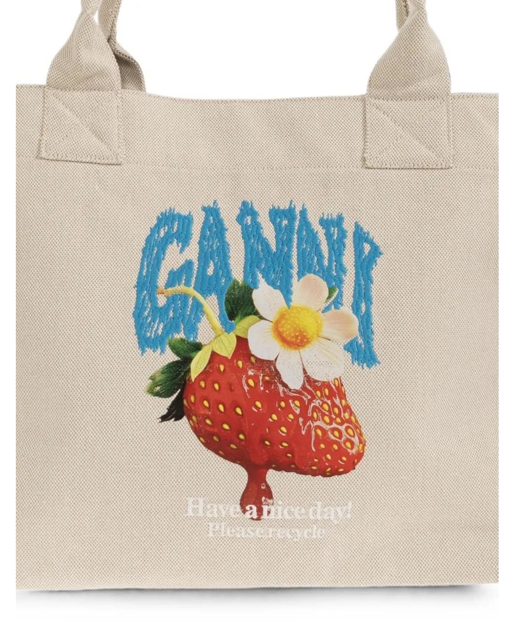 Ganni Natural Cotton Tote Bag