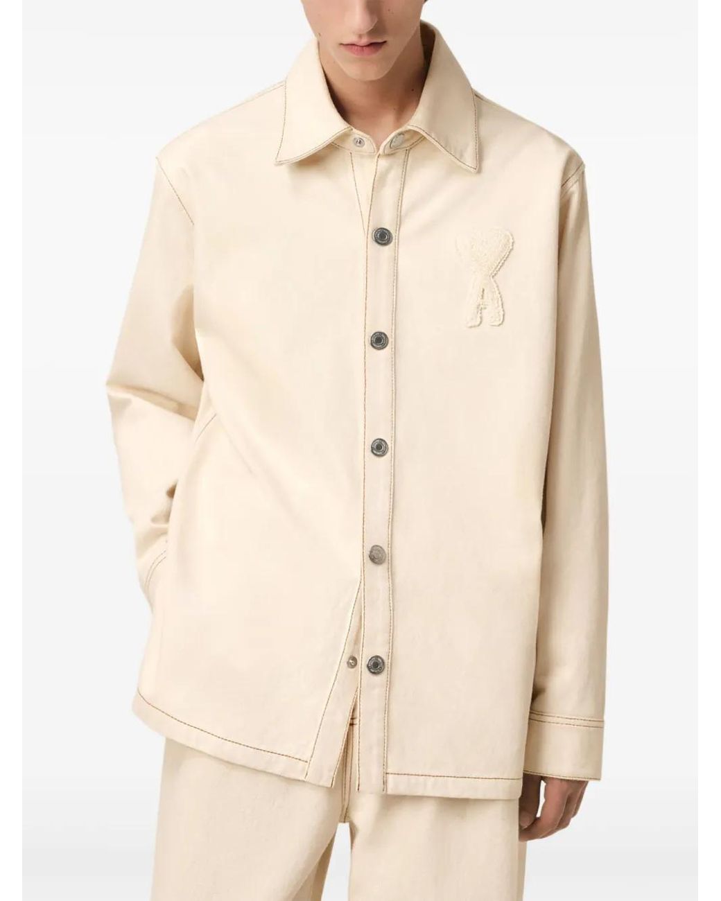 AMI Natural Ami De Coeur Cotton Overshirt for men