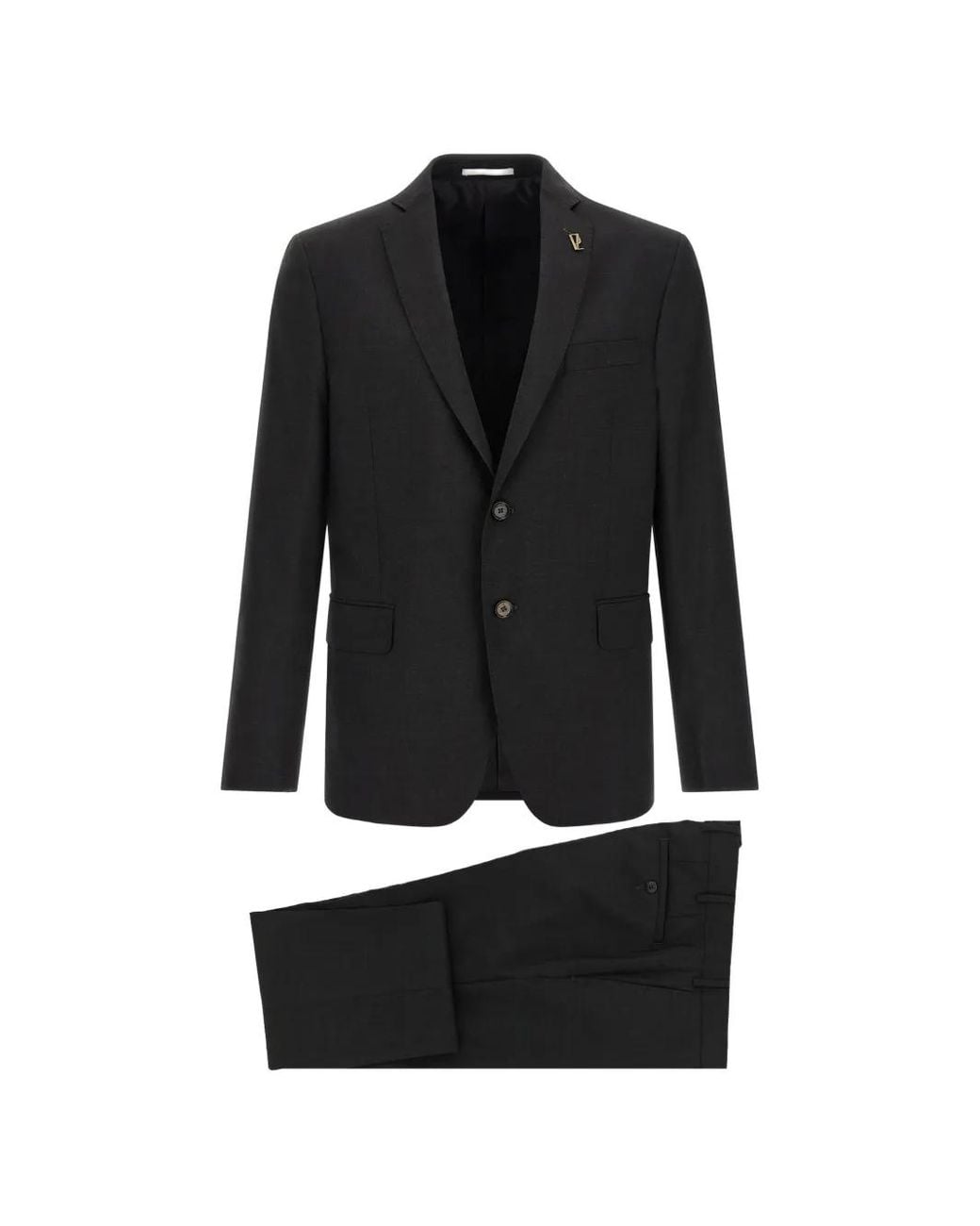Pal Zileri Black Single-Breasted Wool Suit for men