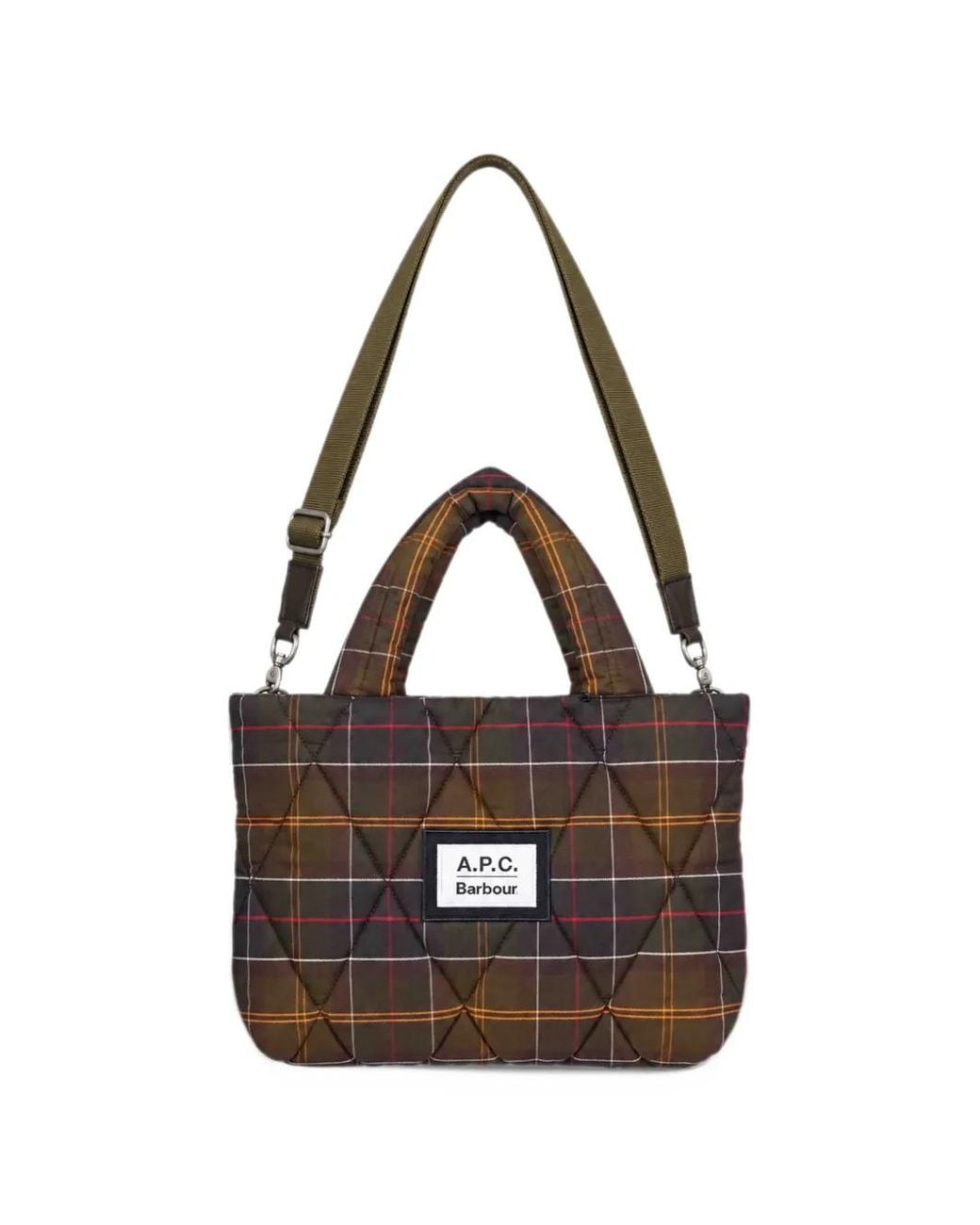 Barbour White A.P.C. Tartan Quilted Crossbody Bag