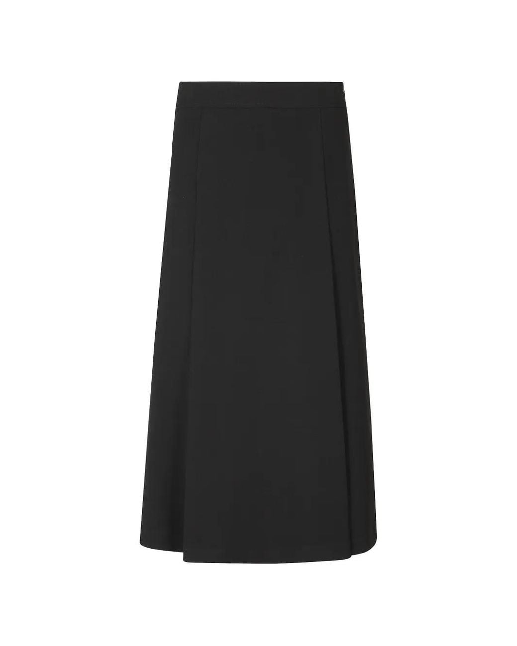 Seventy Black Zip-Fastening Midi Skirt