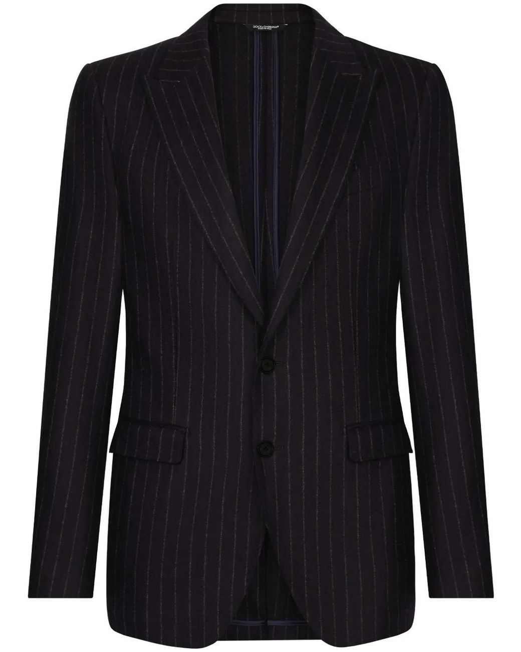 Dolce & Gabbana Blue Pinstripe Single-Breasted Jacket for men
