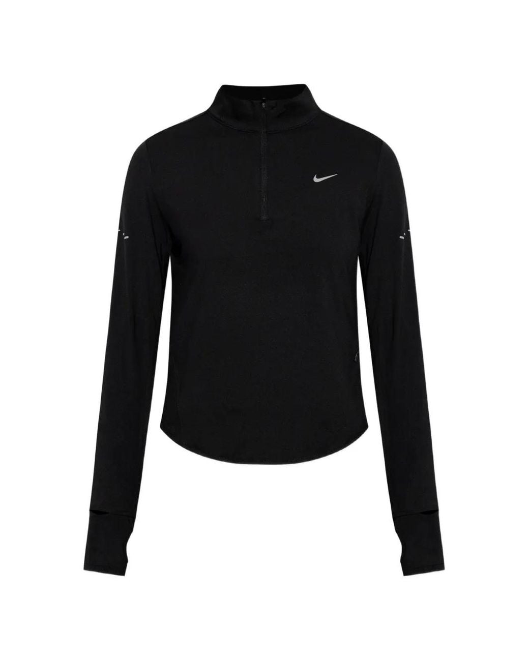 Nike Black Swift Logo-Print Quarter-Zip Sweatshirt
