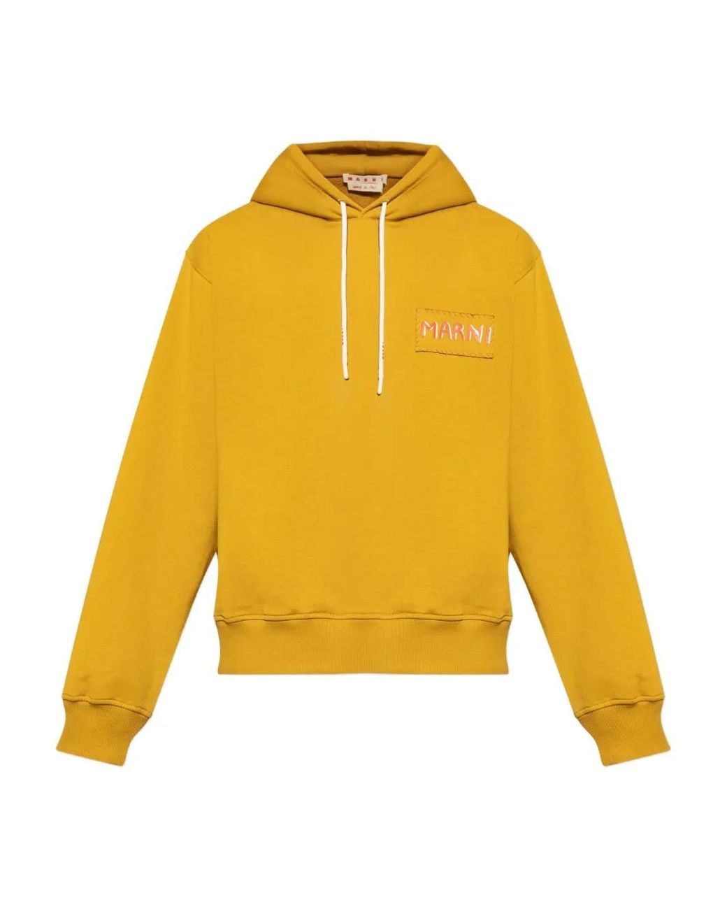 Sudadera De Algodón Con Capucha Y Parche Del Logo Marni de hombre de color Yellow