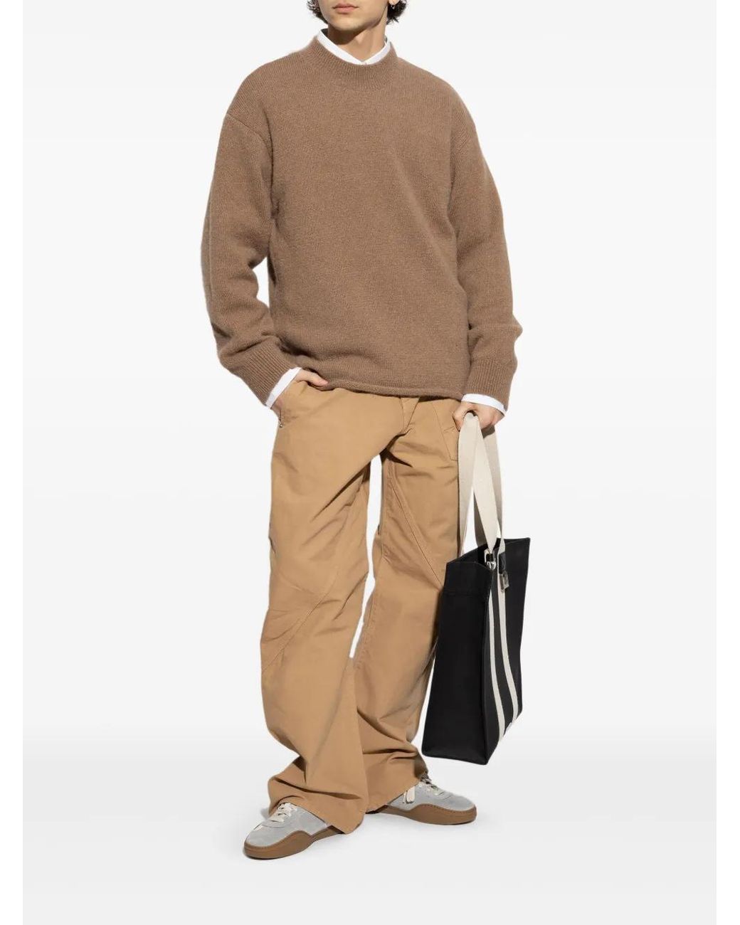 Jacquemus Brown Drop-Shoulder Sweater for men
