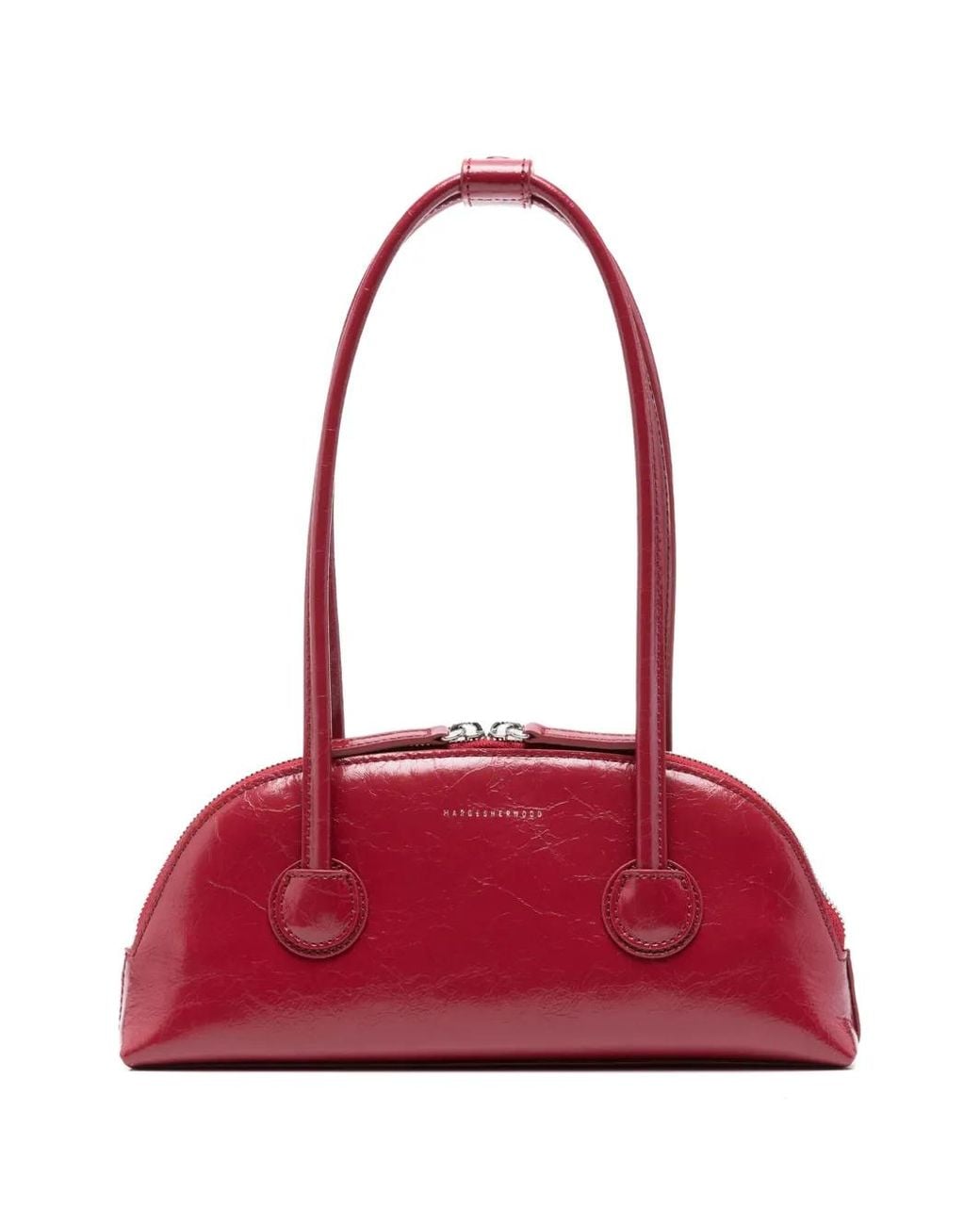 MARGE SHERWOOD Red Bessette Crinkled-Leather Tote Bag