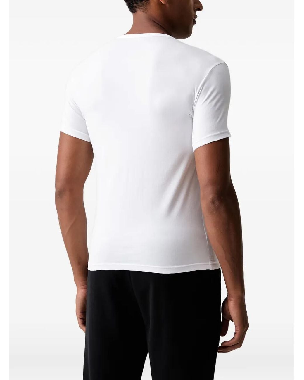 Emporio Armani White Logo-Print T-Shirts (Set Of Two) for men