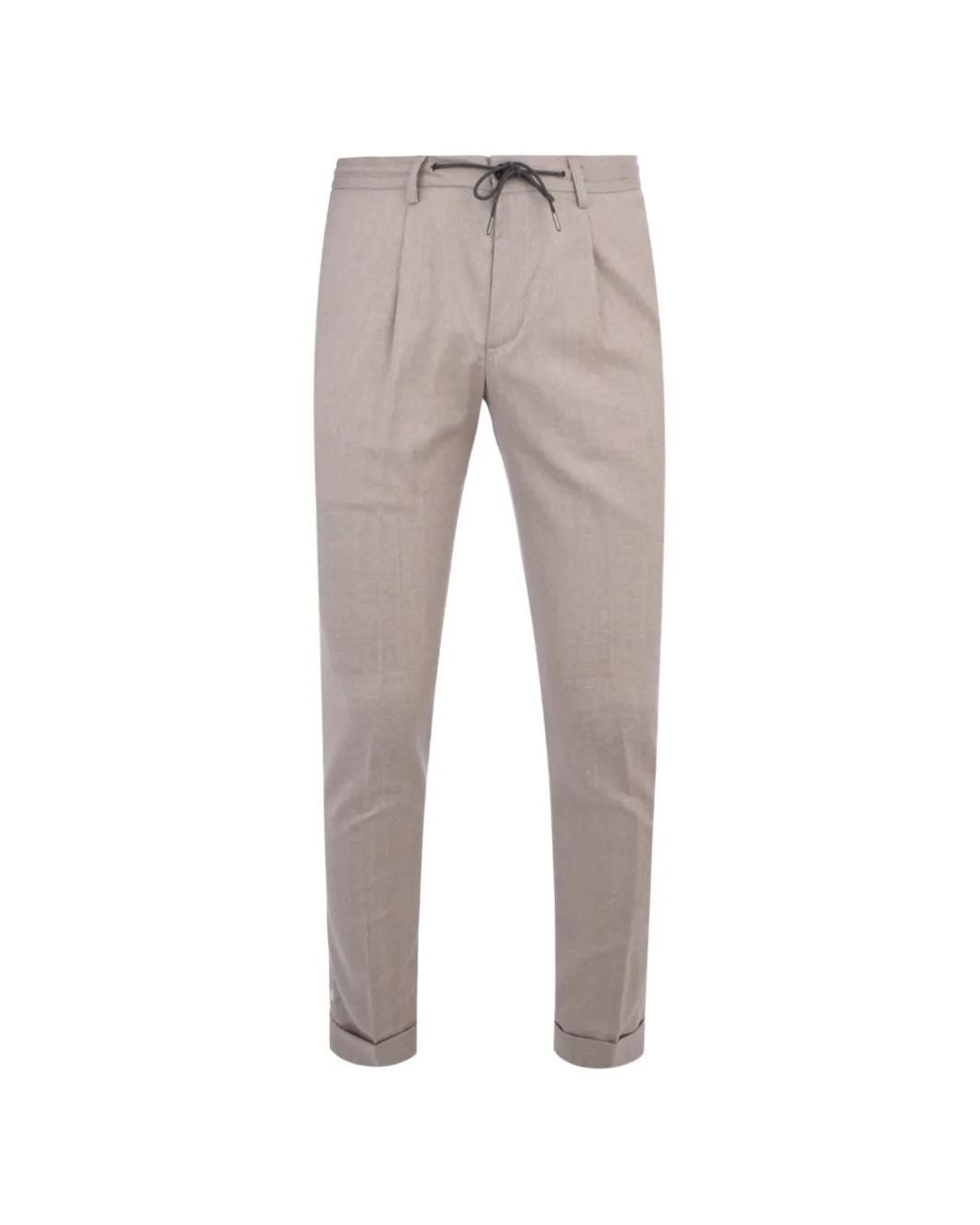 Luciano Barbera Gray Pleated Drawstring Trousers for men