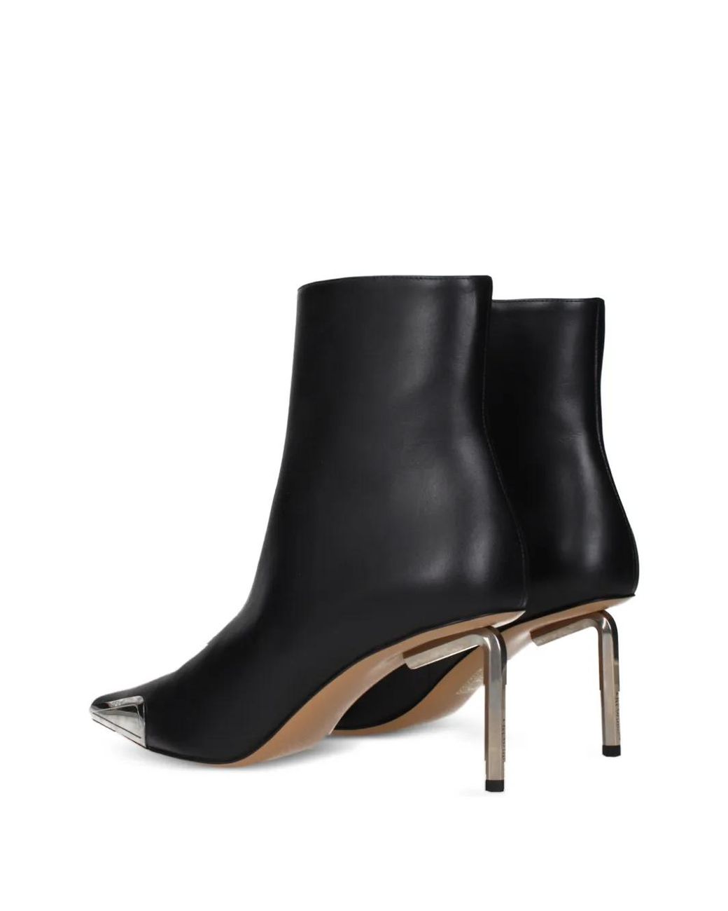 Off-White c/o Virgil Abloh Black Metal-Cap Stiletto Ankle Boots