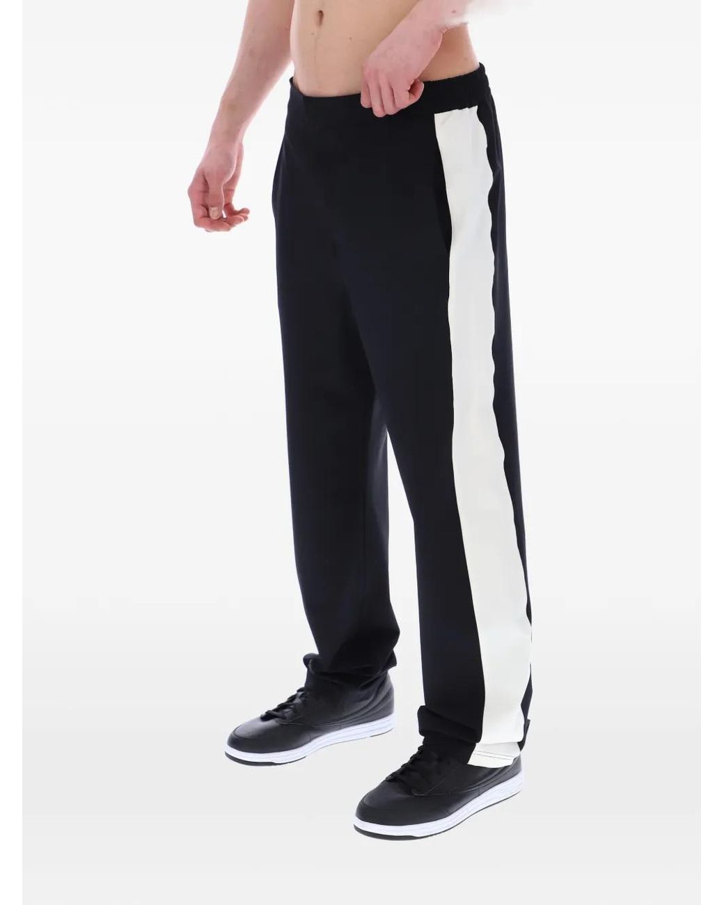 Fila Black Ali Side-Stripe Track Pants for men