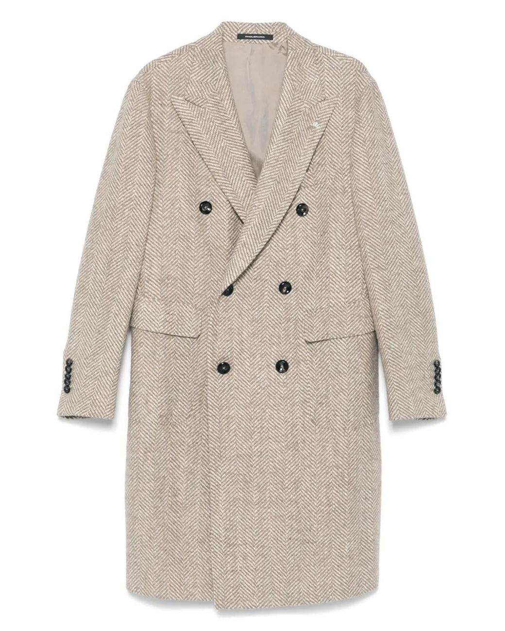 Tagliatore Natural Double-Breasted Coat for men