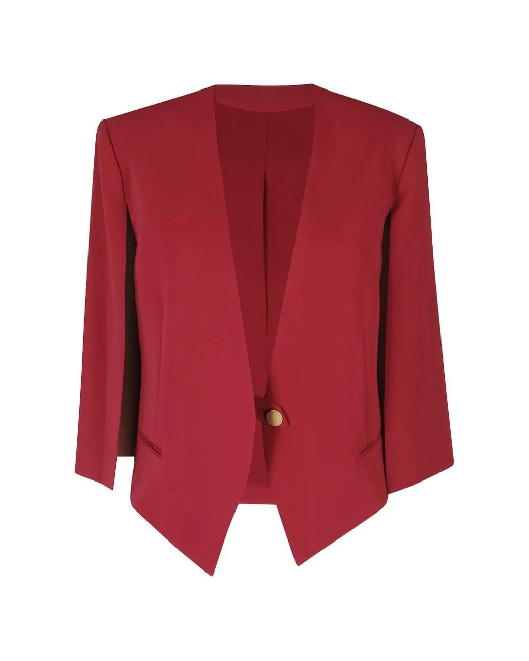 Alberta Ferretti Red Veste À Boutonnière