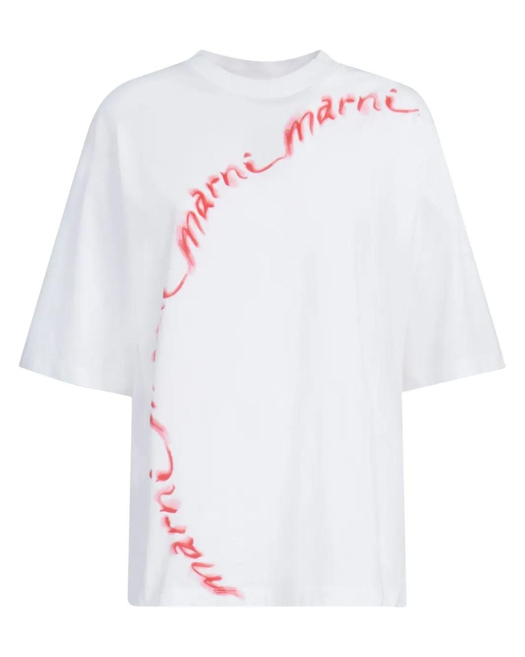 Marni White Wavy Logo Cotton-Jersey T-Shirt