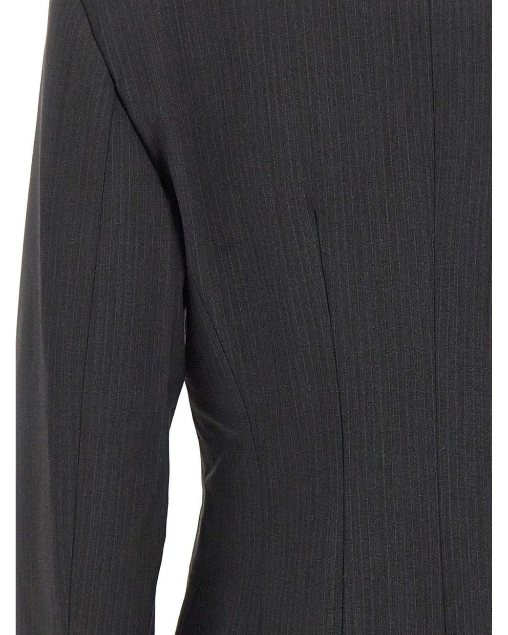 Herskind Black Blazer Wasty À Fines Rayures