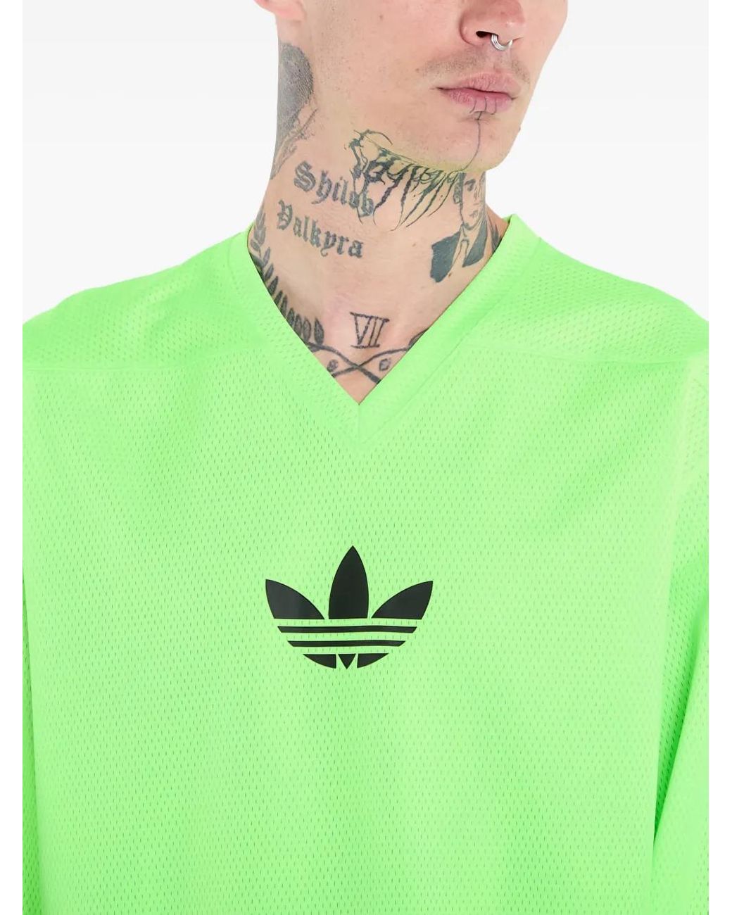 Adidas Green Adicolor Mesh T-Shirt for men