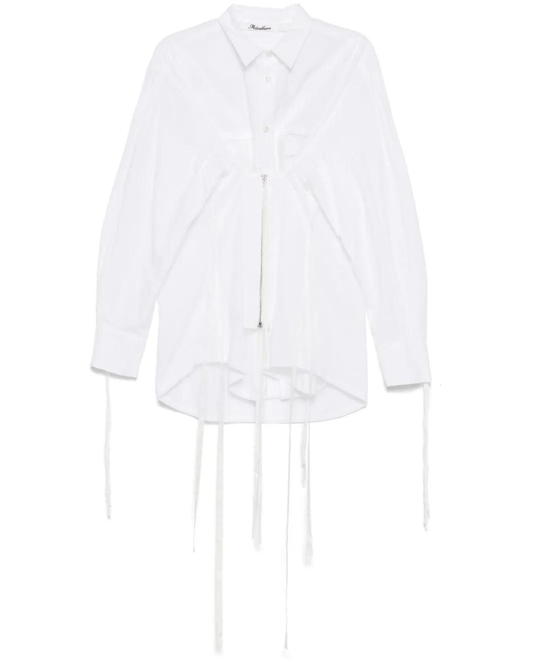 Midorikawa White Fringe Detailing Blouse