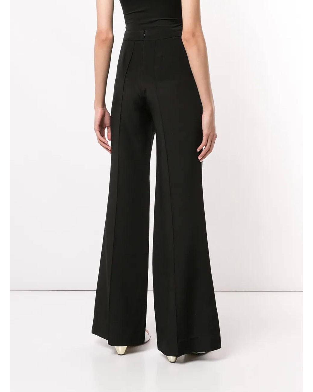 Macgraw Black Peacock Wide-Leg Trousers